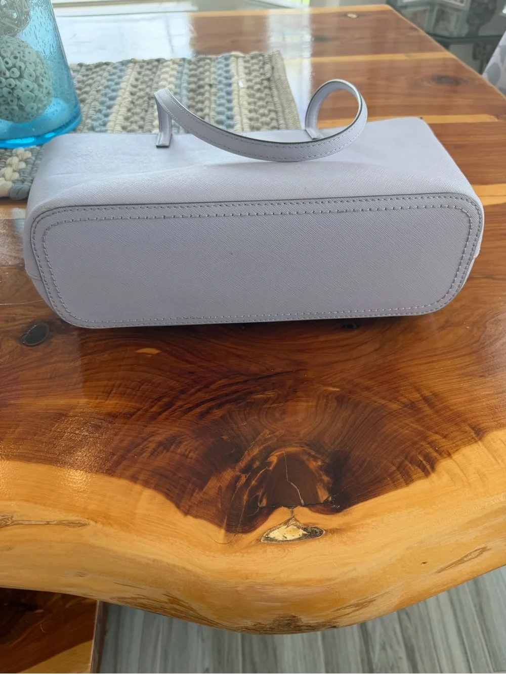 Tory Burch Lavender Saffiano Leather Tote with Removable Strap